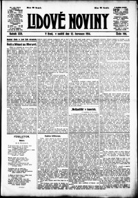 Lidov noviny z 12.7.1914, edice 1, strana 1