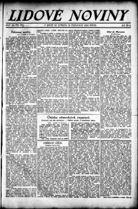 Lidov noviny z 12.7.1922, edice 1, strana 1