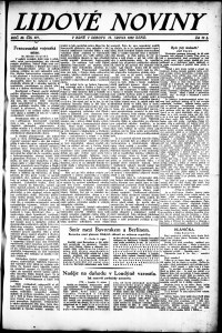 Lidov noviny z 12.8.1922, edice 1, strana 1