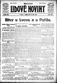 Lidov noviny z 12.9.1914, edice 1, strana 1