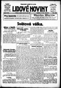 Lidov noviny z 12.9.1914, edice 2, strana 1