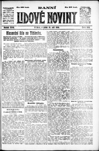 Lidov noviny z 12.9.1919, edice 1, strana 1