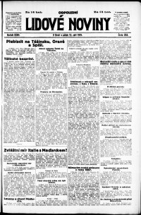 Lidov noviny z 12.9.1919, edice 2, strana 1