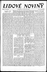Lidov noviny z 12.9.1927, edice 1, strana 1