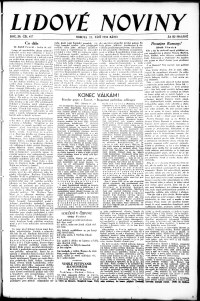 Lidov noviny z 12.9.1931, edice 1, strana 1