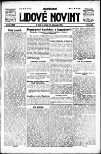 Lidov noviny z 12.11.1919, edice 2, strana 1