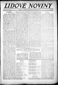 Lidov noviny z 12.11.1921, edice 1, strana 1