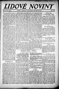 Lidov noviny z 12.11.1921, edice 2, strana 1