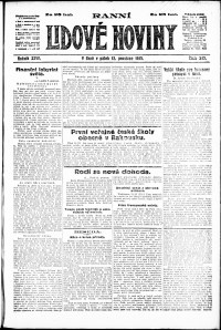 Lidov noviny z 12.12.1919, edice 1, strana 1