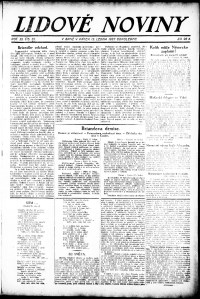 Lidov noviny z 13.1.1922, edice 2, strana 1