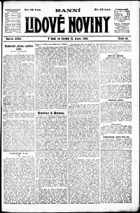 Lidov noviny z 13.2.1919, edice 1, strana 1