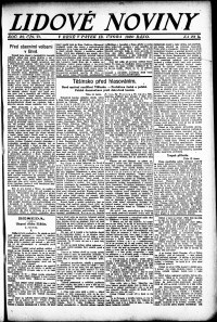 Lidov noviny z 13.2.1920, edice 1, strana 1