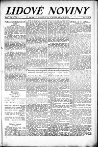 Lidov noviny z 13.2.1921, edice 1, strana 1