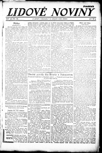 Lidov noviny z 13.2.1922, edice 1, strana 1