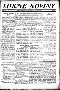 Lidov noviny z 13.2.1922, edice 2, strana 1