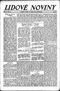 Lidov noviny z 13.2.1923, edice 2, strana 1
