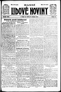 Lidov noviny z 13.3.1918, edice 1, strana 1