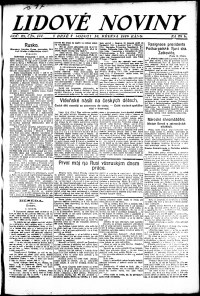 Lidov noviny z 13.3.1920, edice 1, strana 1