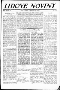 Lidov noviny z 13.3.1923, edice 1, strana 1