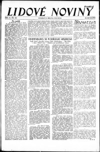 Lidov noviny z 13.3.1933, edice 1, strana 1