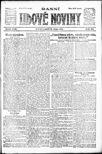 Lidov noviny z 13.4.1919, edice 1, strana 1