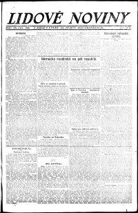 Lidov noviny z 13.4.1920, edice 2, strana 1