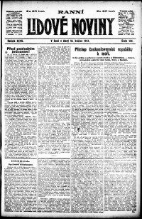 Lidov noviny z 13.5.1919, edice 1, strana 1