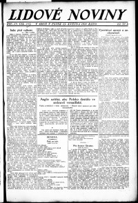 Lidov noviny z 13.5.1921, edice 2, strana 1