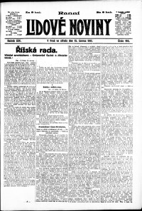Lidov noviny z 13.6.1917, edice 1, strana 1