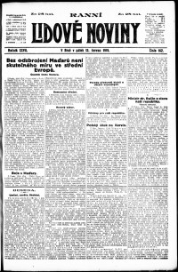 Lidov noviny z 13.6.1919, edice 1, strana 1