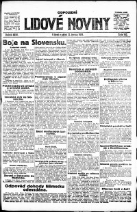 Lidov noviny z 13.6.1919, edice 2, strana 1
