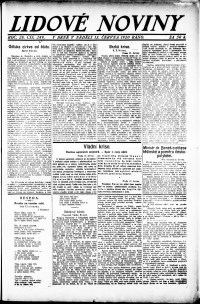 Lidov noviny z 13.6.1920, edice 1, strana 1