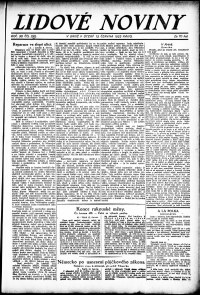 Lidov noviny z 13.6.1922, edice 1, strana 1