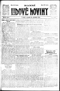 Lidov noviny z 13.7.1918, edice 1, strana 1