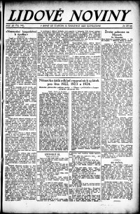 Lidov noviny z 13.7.1922, edice 2, strana 1