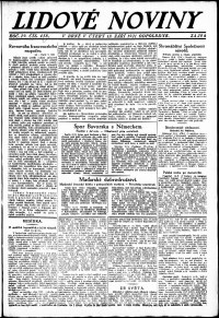 Lidov noviny z 13.9.1921, edice 2, strana 1
