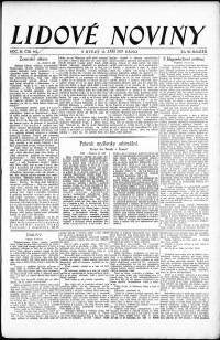 Lidov noviny z 13.9.1927, edice 1, strana 1
