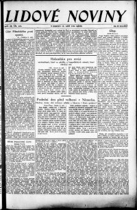 Lidov noviny z 13.9.1930, edice 1, strana 1