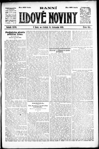 Lidov noviny z 13.11.1919, edice 1, strana 1
