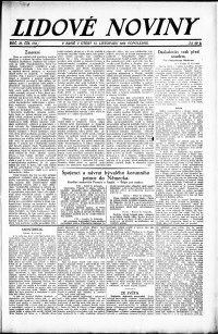 Lidov noviny z 13.11.1923, edice 2, strana 1