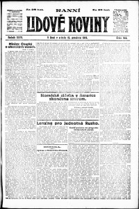 Lidov noviny z 13.12.1919, edice 1, strana 1