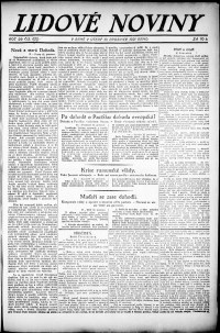 Lidov noviny z 13.12.1921, edice 1, strana 1
