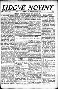 Lidov noviny z 14.1.1920, edice 1, strana 1