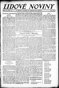 Lidov noviny z 14.1.1921, edice 1, strana 1