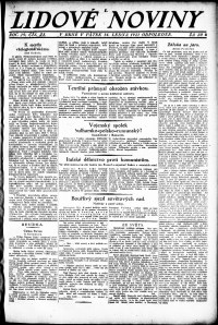 Lidov noviny z 14.1.1921, edice 2, strana 1