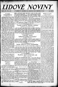 Lidov noviny z 14.1.1921, edice 3, strana 1