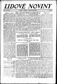 Lidov noviny z 14.1.1923, edice 1, strana 1