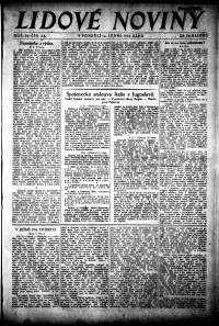 Lidov noviny z 14.1.1924, edice 1, strana 1