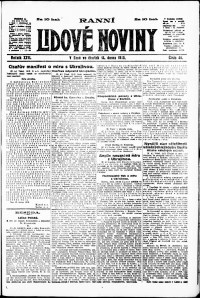 Lidov noviny z 14.2.1918, edice 1, strana 1