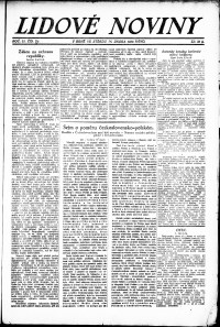 Lidov noviny z 14.2.1923, edice 1, strana 1